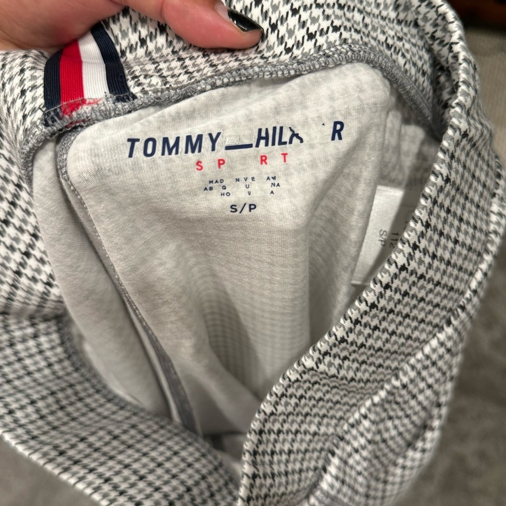 Tommy Hilfiger Sport Womens Size Small White Houndstooth Leggings Ankle Stretch - Picture 5 of 7